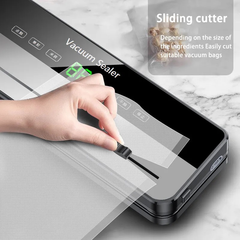 ماكينة تفريغ هواء أوتوماتيكية محمولة عالية الجودة لتغليف وحفظ الطعام للاستخدام في المطبخ، مصنوعة من مادة الستانلس ستيل