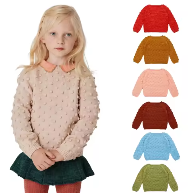 Child Cotton Knitted Toddler Pompom Baby