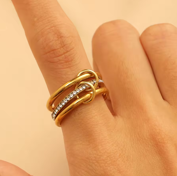 Multi-Layer Color-Blocking Stackable Ring